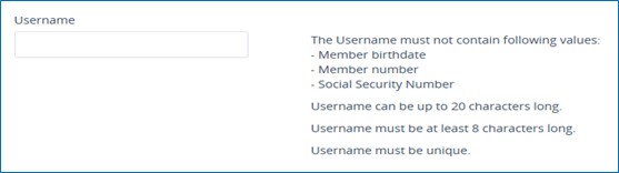 Username field