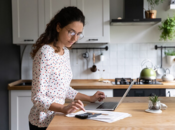 Woman using computer