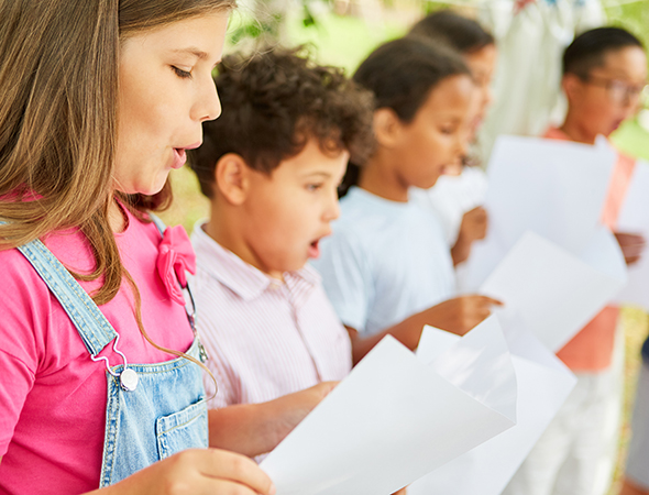 Children singing