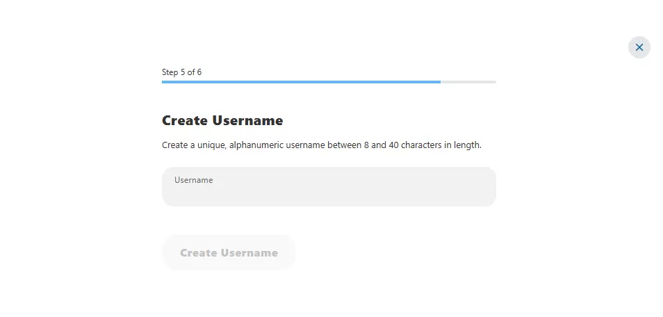 Username field
